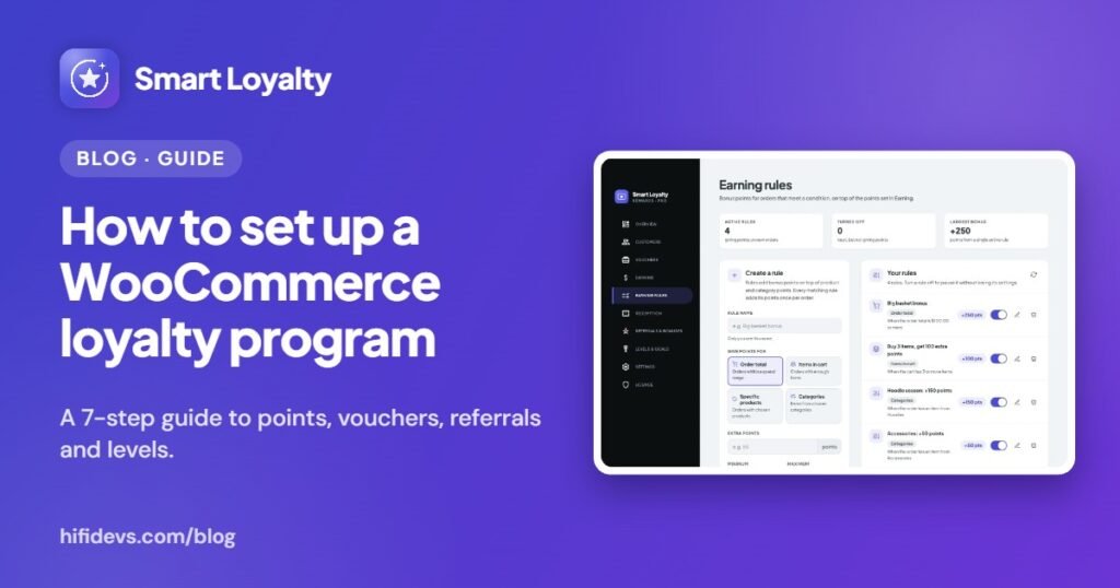 How to set up a WooCommerce loyalty program: a 7-step guide with points, vouchers, referrals and levels